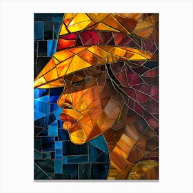 Mosaic - Woman In Hat Canvas Print