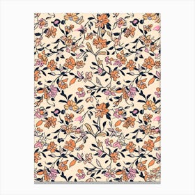 Radiant Petals London Fabrics Floral Pattern 4 Canvas Print