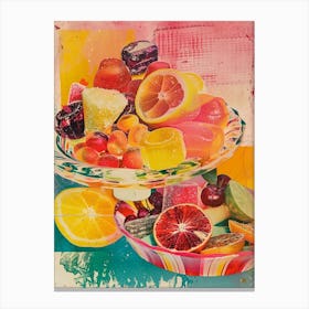 Fruity Jelly Candy Retro Collage 1 Canvas Print