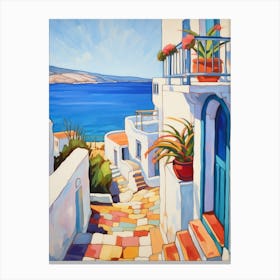 Mykonos Greece 1 Fauvist Painting Canvas Print