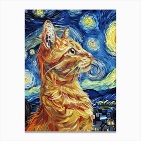 Starry Night Cat 18 Canvas Print