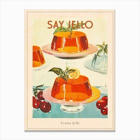 Fruity Jelly Retro Cookbook Illustration Inspired 3 Poster Canvas Print