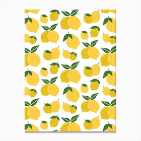 Lemon Pattern Vintage Canvas Print