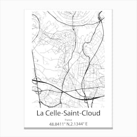 La Celle Saint Cloud,France Minimalist Map Canvas Print