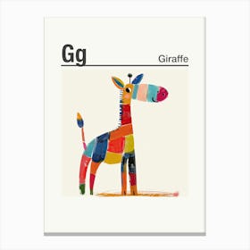 Animals Alphabet Giraffe 1 Canvas Print