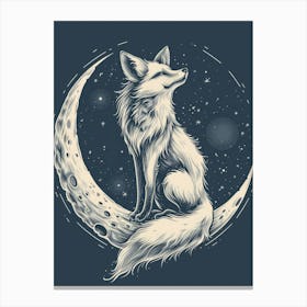 Fox On The Moon Canvas Print
