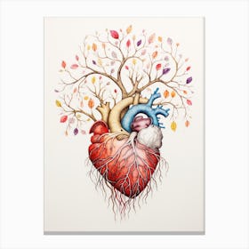 Heart Tree Illustration Canvas Print