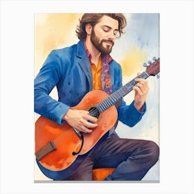 A man and guitar Canvas Print