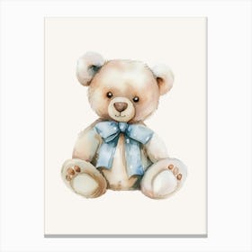 Watercolor Teddy Bear Kids and Nursery Canvas Print