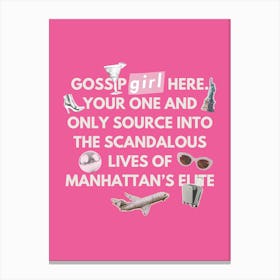 Gossip Girl Inspired 3 Canvas Print