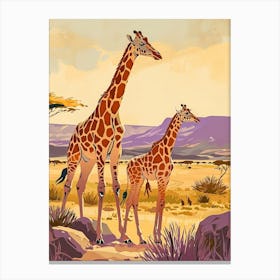 Yellow & Purple Giraffe  2 Canvas Print