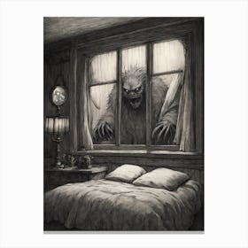 Monster In The Window Canvas Print