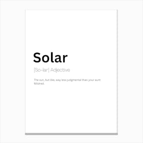 Solar Definition Meaning Canvas Print