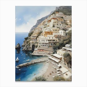 Summer In Positano Painting (30) 1 Canvas Print