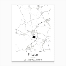 Fritzlar,Germany Minimalist Map Canvas Print