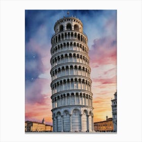 Sightseeing Tower Of Pisa Canvas Print