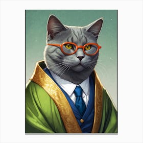 Cat In Glasses 1 Canvas Print