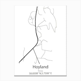 Hoyland Nether,United Kingdom Minimalist Map Stampe su tela