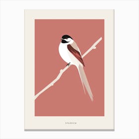 Minimalist Sparrow 3 Bird Poster Canvas Print