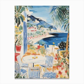 Capri   Italy Beach Club Lido Watercolour 3 Canvas Print