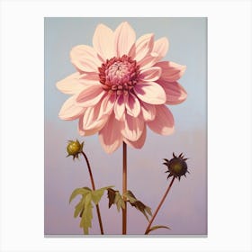 Floral Illustration Dahlia 2 Canvas Print