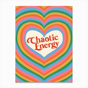 Chaotic Energy 70s Heart Canvas Print