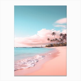 Kaanapali Beach Maui Hawaii Turquoise And Pink Tones 1 Canvas Print