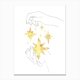 Starry Night, stars in the hands Canvas Print