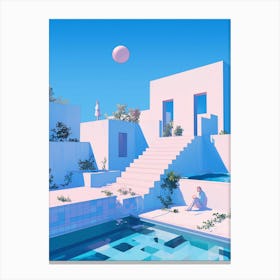 House With A Pool Canvas Print