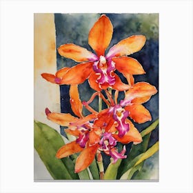 Epidendrum Orchids Water Colour 2 Canvas Print