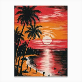 Sunset At The Beach Canvas Print