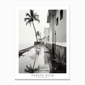 Poster Of Puerto Rico, Black And White Analogue Photograph 3 Canvas Print