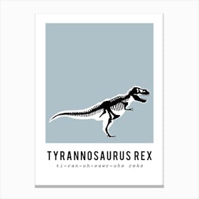 T Rex Dinosaur Skeleton Fossil Canvas Print