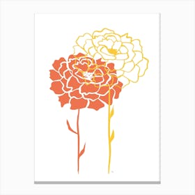 Orange Peonies Canvas Print