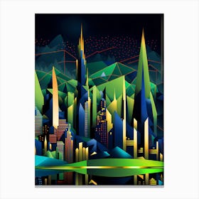 Cityscape At Night Canvas Print