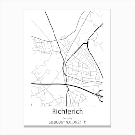 Richterich,Germany Minimalist Map Canvas Print