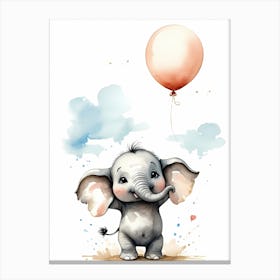 Adorable Chibi Baby Elephant (10) Canvas Print