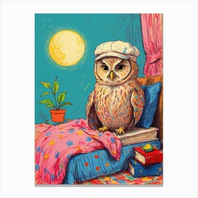 Owl In Bed 2 Canvas Print