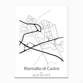 Montalto Di Castro,Italy Minimalist Map Canvas Print