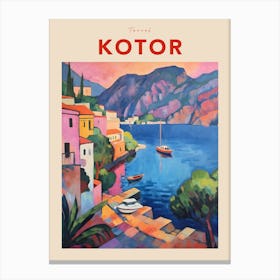 Kotor Montenegro 4 Fauvist Travel Poster Canvas Print