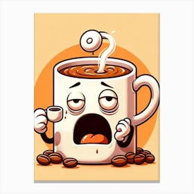 Cartoon Coffee Mug Canvas Print