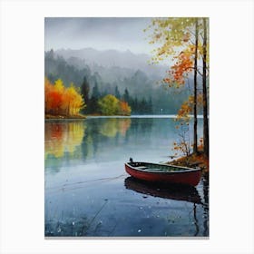 Boat On A Lake 1 Canvas Print