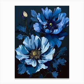 Blue Poppy Painting 1 Canvas Print