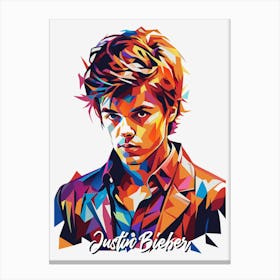 Justin Bieber 02 Portrait Music Icon Style WPAP Pop Art Canvas Print