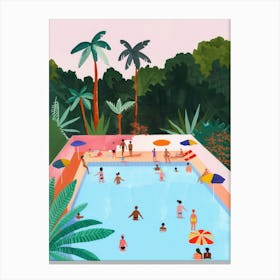 Jungle Pool Party Canvas Print