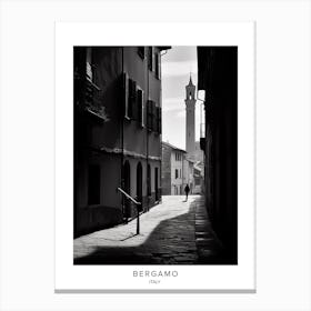 Poster Of Bergamo, Italy, Black And White Analogue Photography 4 Canvas Print