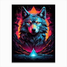 Psychedelic Wolf 4 Canvas Print