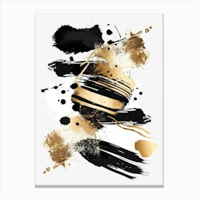 Gold And Black Abstract Painting 24 Canvas Print
