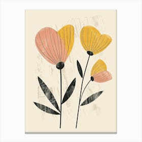 Pasadena Flower Market Boho Minimalist Style Canvas Print