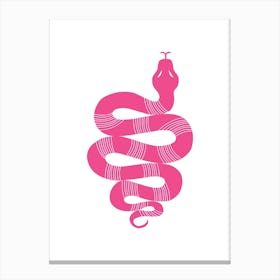 Large Snake Stripes Pink Canvas Print